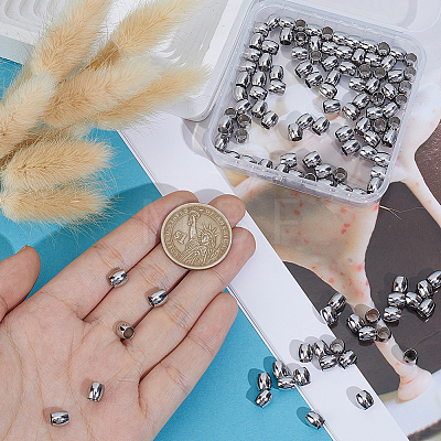 120Pcs 304 Stainless Steel European Beads STAS-BBC0009-79P-1