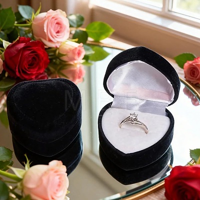 Valentine's Day Velvet Ring Storage Boxes AJEW-CL0004-89A-1