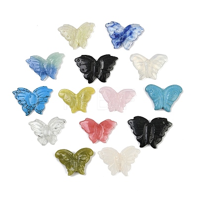 Natural & Synthetic Mixed Gemstone Carved Beads G-G202-01-1