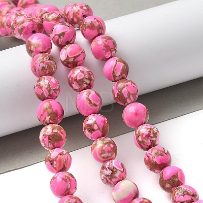 Dyed Synthetic Imperial Jasper Beads Strands G-C168-02G-1