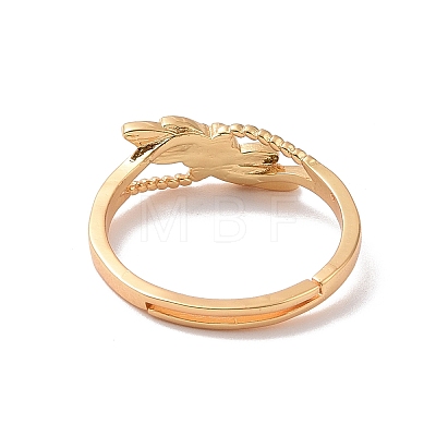 Brass Flower of Life Adjustable Ring for Women RJEW-P034-02G-1