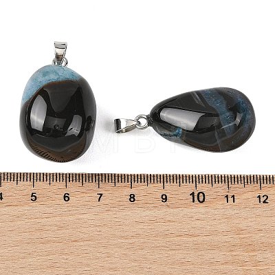 Natural Dyed & Heated Agate Tumbled Stone Pendants GG-K002-07C-1