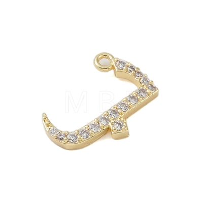 Rack Plating Brass Micro Pave Clear Cubic Zirconia Pendants KK-A224-03G-G-1