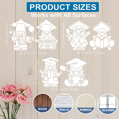 MAYJOYDIY US 1 Set Graduation Theme PET Hollow Out Drawing Painting Stencils DIY-MA0004-62A-1