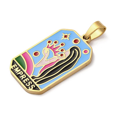 Ion Plating(IP) 304 Stainless Steel Enamel Pendants STAS-Q003-01G-07-1