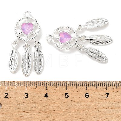 Rack Plating Alloy Rhinestones Pendants PALLOY-D028-05B-S-RS-1