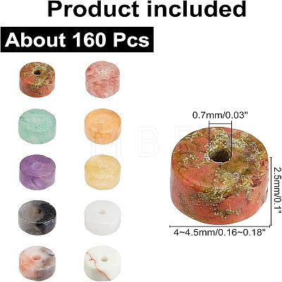 160Pcs 10 Style Natural Mixed Gemstone Beads G-NB0002-69-1