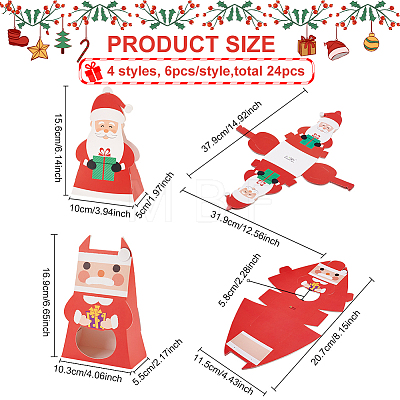 24Pcs 4 Styles Christmas Folding Gift Boxes CON-BC0007-09-1