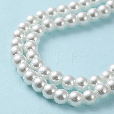 Baking Painted Pearlized Glass Pearl Round Bead Strands HY-Q003-6mm-01-1