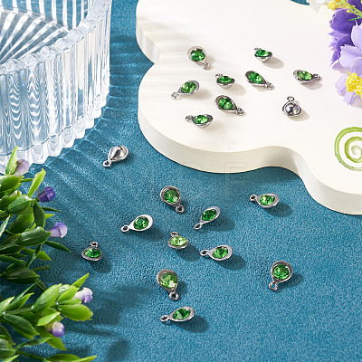 20Pcs Faceted Glass Charms RGLA-TADJ0001-01F-1