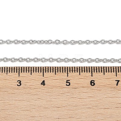 Non-Tarnish Classic Plain 304 Stainless Steel Mens Womens Cable Chain Necklace Making STAS-P045-01P-A-1