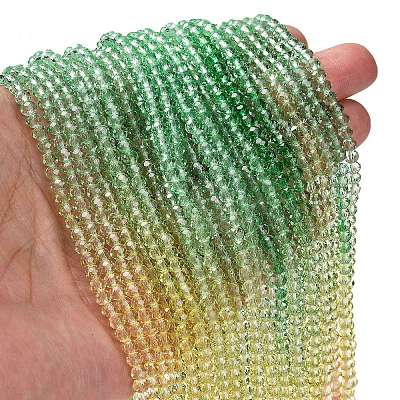 Transparent Painted Glass Beads Strands X1-DGLA-A034-T4mm-A04-1