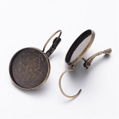 Brass Leverback Earring Findings KK-G035-AB-1