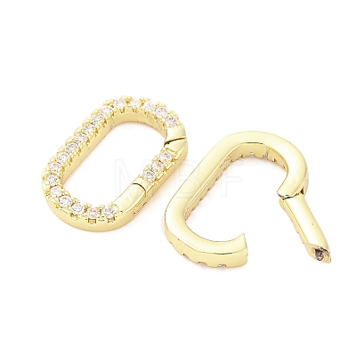 Brass Micro Pave Cubic Zirconia Spring Gate Rings KK-D325-01G-1