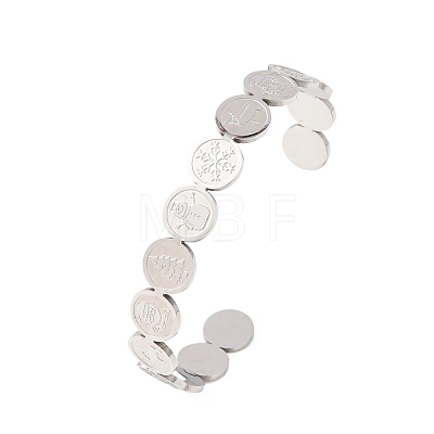 Christmas 201 Stainless Steel Cuff Bangles for Women BJEW-T021-01F-P-1