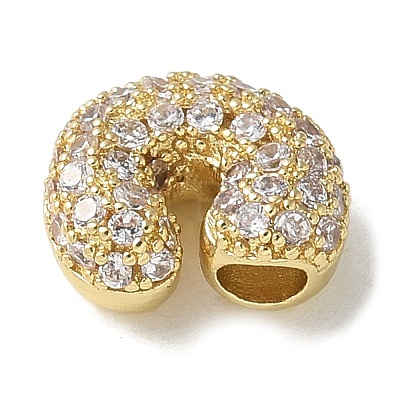 Brass Micro Pave Cubic Zirconia Beads KK-P290-61G-C-1