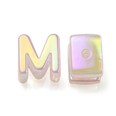 Opaque Rainbow Iridescent Acrylic Beads OACR-P010-22D-1