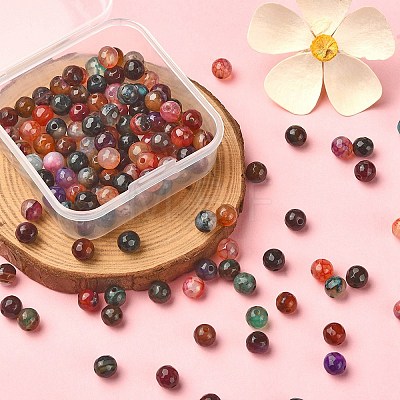 130Pcs Dyed Natural Multi-Color Agate Beads Strands G-YW0001-29A-1