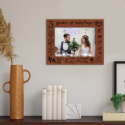 Leather Picture Frame AJEW-WH0320-01G-1