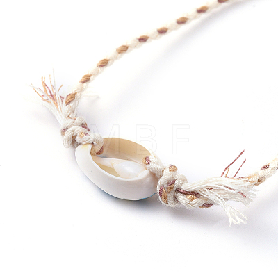 Printed Cowrie Shell Beads Braided Bead Bracelets SH-CJA99F-1