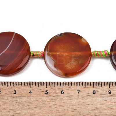 Natural Banded Agate Coin Beads Strands GG-CBAE0EB-06F-1