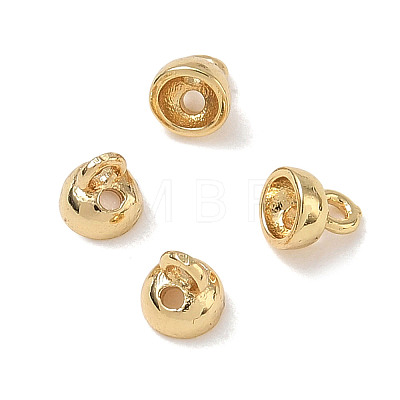 Brass Bead Cap Pendant Bails KK-CBA50B0-22G-1