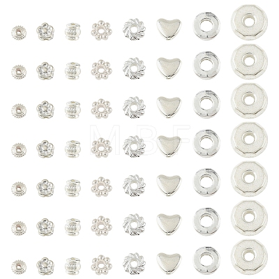 400Pcs 8 Styles Alloy Spacer Beads FIND-YW0011-14-1