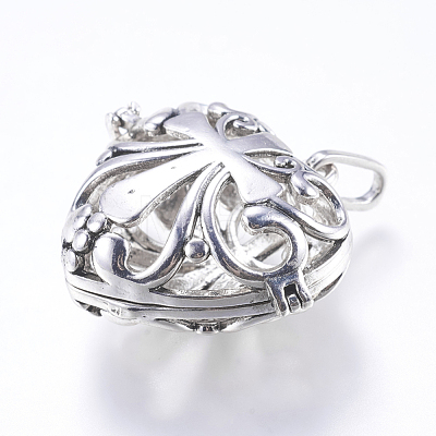 Hollow Alloy Cage Pendants TIBEP-L003-18AS-1