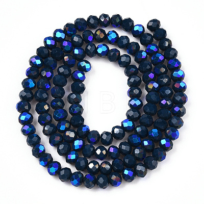 Electroplate Opaque Solid Color Glass Beads Strands EGLA-A044-P8mm-L16-1