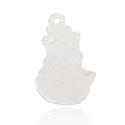 Silver Color Plated Alloy Enamel Christmas Snowman Pendants ENAM-J171-04S-1