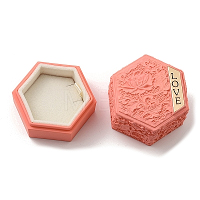Embossed Hexagon Plastic Pendant Necklace Storage Boxes CON-P020-B02-1
