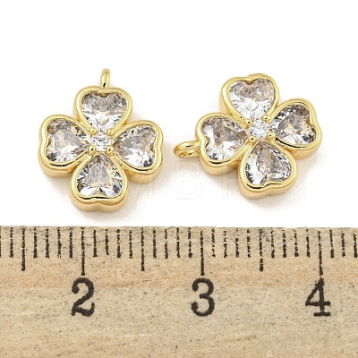Brass with Clear Cubic Zirconia Charms KK-Q820-23G-1