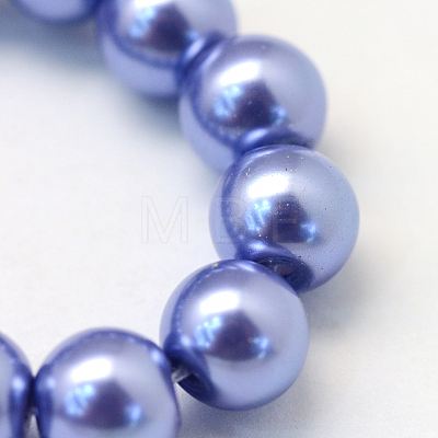 Baking Painted Pearlized Glass Pearl Round Bead Strands X-HY-Q003-6mm-09-1
