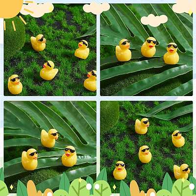 50Pcs Resin Ornaments Cute Little Yellow Duck Ornaments DIY Landscaping JX882A-1