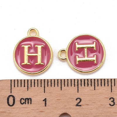 Golden Plated Alloy Enamel Charms X-ENAM-S118-08H-1
