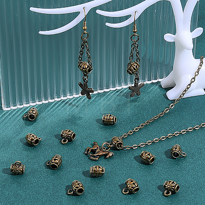 210Pcs Tibetan Style Alloy Tube Bails TIBE-PH0002-62AB-1