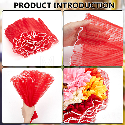 4M Polyester Pleated Lace Trim OCOR-WH0088-24D-1