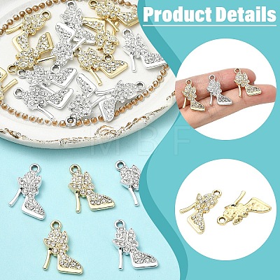 20Pcs 2 Colors Alloy Crystal Pendants FIND-YW0011-30-1