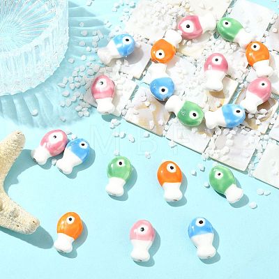 16Pcs Handmade Porcelain Ceramic Beads PORC-FS0001-68B-1