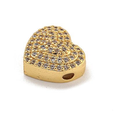 Rack Plating Brass Micro Pave Cubic Zirconia Beads KK-C074-66G-02-1