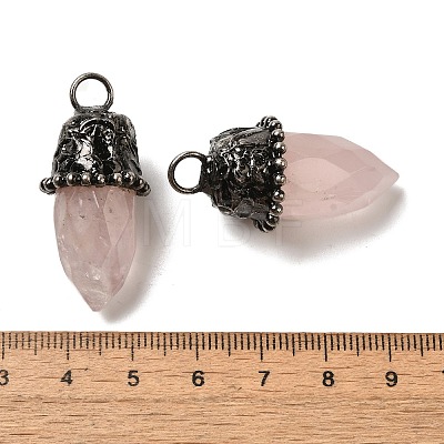 Natural Rose Quartz Pointed Pendants G-K381-02AS-02-1