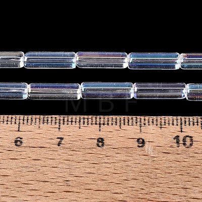 Electroplate Transparent Glass Beads Strands EGLA-Q132-02A-C03-1