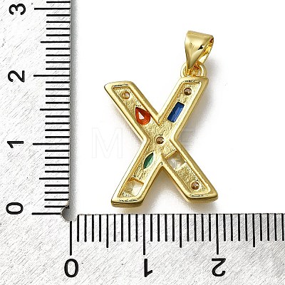 Brass Micro Pave Clear Cubic Zirconia Pendants KK-G521-01G-X-01-1