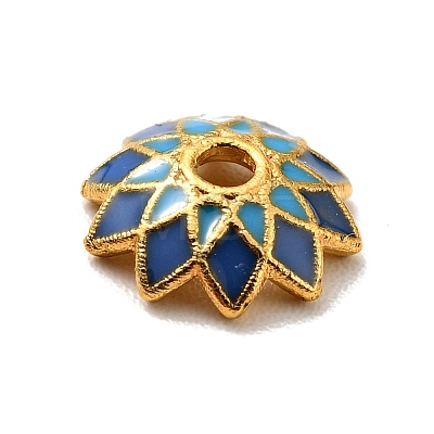 Multi-Petal Alloy Enamel Bead Caps FIND-G029-05G-02-1