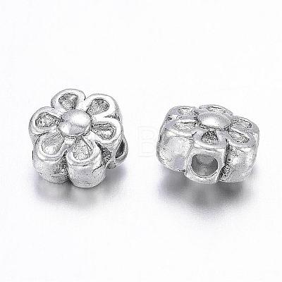 Lovely Flower Tibetan Style Alloy Beads for Mother's Day Gifts Making X-LF0252Y-1