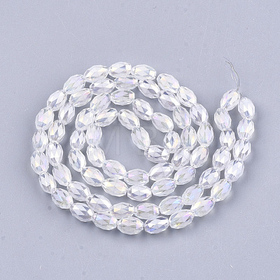 Electroplated Glass Beads Strands EGLA-T015-02A-11-1