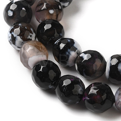 Dyed & Heated Natural Fire Crackle Agate Beads Strands G-P539-B01-01-1