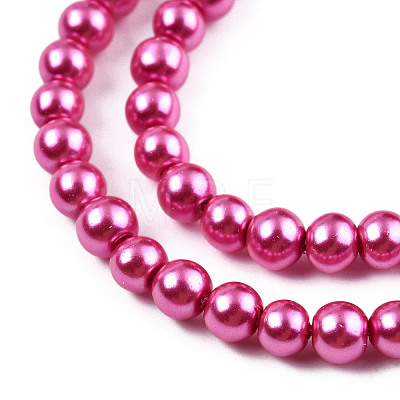 Baking Painted Pearlized Glass Pearl Round Bead Strands X-HY-Q003-6mm-10-1