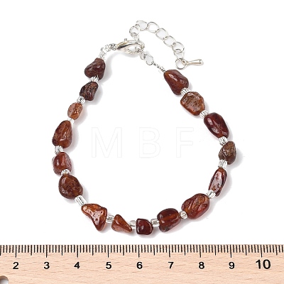 Natural Garnet Chips Bracelets for Women BJEW-H623-01S-04-1