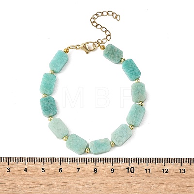 Natural Amazonite Beaded Bracelets for Women BJEW-JB14156-01-1